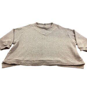 Talulah Women's Oatmeal Loose Weave Boxy Relaxed Fit Knit Sweater Sz M